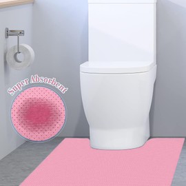 SYMHHA Pink Upgraded Disposable Toilet Mats for Clean and Hygienic Bathroom,Super Absorbent,Non-Slip Floor Protector from Urine, U-Shaped Commodes, Potty Training for Children and Adults, 20-Pack