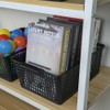 Begale Large Plastic Storage Bins Basket Organizer, Black, Set of