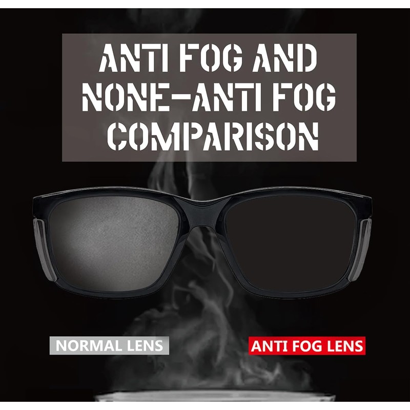 HTS HUNTERSKY E60 Anti-Fog Crystal Frame Safety Glasses with Side