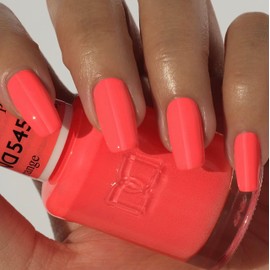 DND Gel Polish Set, Orange Collection, UV/LED Gel Polish and Air Dry Nail Lacquer, Matching Chip-Free Polish Duo, 545 Peachy Orange, 0.5 Fl Oz