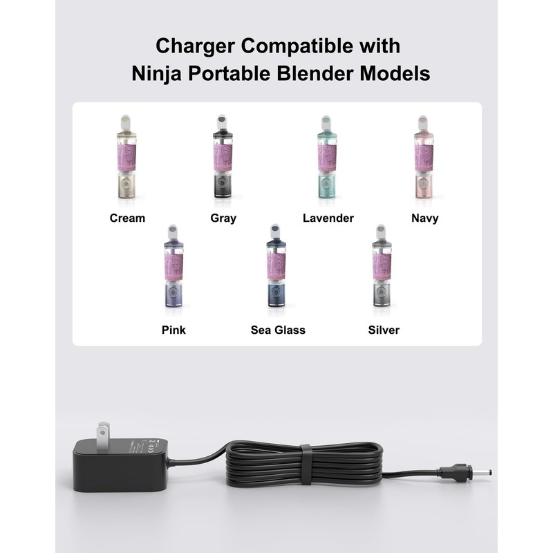 Charger for Ninja Blast Max Portable Blender, Charging Cord Compatible