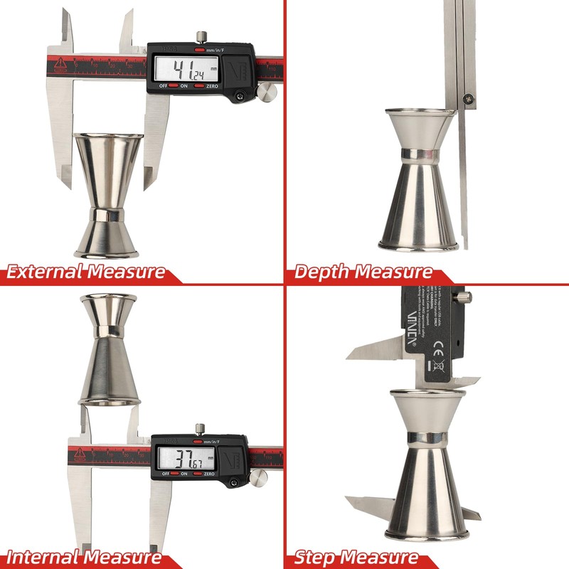 VINCA IP54 Grade Digital Caliper, DCLA-1205 12 Inch/300mm, Inch/Millimeter/Fraction Conversion,