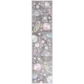 SAFAVIEH Carousel Kids Collection Runner Rug - 2' x 8', Grey & Lavender, Non-Shedding & Easy Care, Ideal for High Traffic Areas for Boys & Girls in Playroom, Nursery, Bedroom (CRK103F)