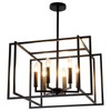 UOFUS 6-Light Black Farmhouse Chandelier Geometric Industrial Ceiling Light Fixtures