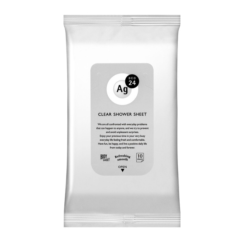 AGDEO 24 Clear Shower Sheet, Unscented, 10 Sheets x 5