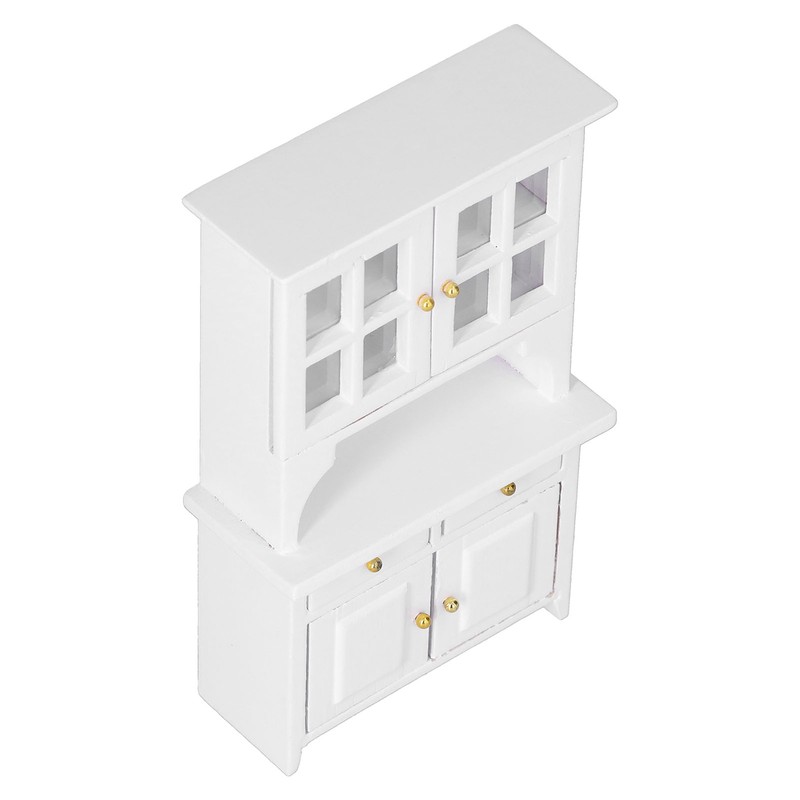 1:12 Dollhouse Cabinet Wooden Simulated Miniature Kitchen Furniture Decoration AccessoriesWhite
