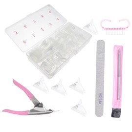 Outanaya Manicure Tools Transparent French Nail Tips Crystal Clips Cuticle Nipper File for Nail Art for Parties