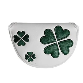 Golf Putter Cover Magnetic Mallet Small Red Odyssey 2 Ball Tailor Made Spider Putter Cover Clover (Clover, White, Small)