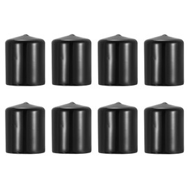 PATIKIL 1-1/2" ID Round Rubber End Caps, 8 Pcs Rubber Bolt Covers Caps PVC Rubber Screw Covers Flexible Screw Thread Protector Caps for Metal Tube Rod Bolt, Black