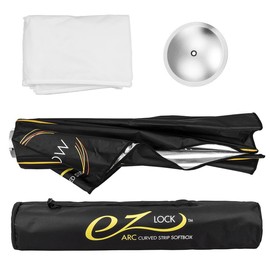 Glow EZ Lock 16x60 ARC Curved Strip Light Softbox Bowens Mount Softbox for Strobes, Monolights & Other Lights Transforms into Curved Reflector Strip Light Soft Box with White Curved Diffuser Screen