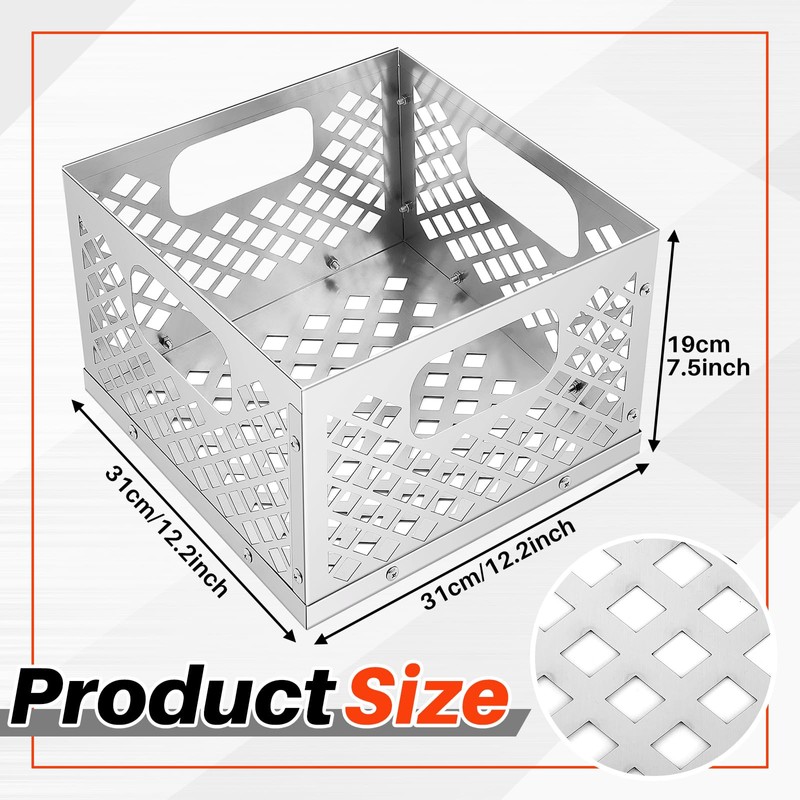 Pasimy 12 x 12 x 7.5'' Charcoal Fire Basket for