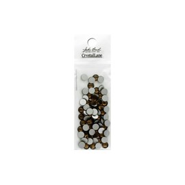 72pcs Crystal Lane ss30 (6.5mm) Brown Smoked Topaz Rhinestones Flat Backs, Round Glass Gemstone Embellishments