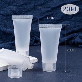 AUEAR, 24 Pack 20 Ml Empty Refillable Plastic Soft Tubes Travel Bottles Holder with Screw Caps Cosmetic Tube