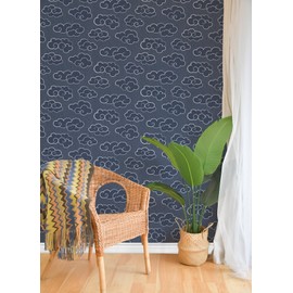 Navy Alto Peel and Stick Wallpaper, NUS4981