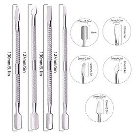4PCS Cuticle Pusher Remover and Cutter,Acetone Gel Nail Polish Remover Stainless Steel Manicure Pedicure Tools,Cuticle Peeler Scraper for Fingernails and Toenails Cuticle Nail Polish Peeler Scraper
