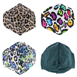 Zac's Alter Ego Set of 4 Non Medical Leopard Print Value Cotton Face Masks