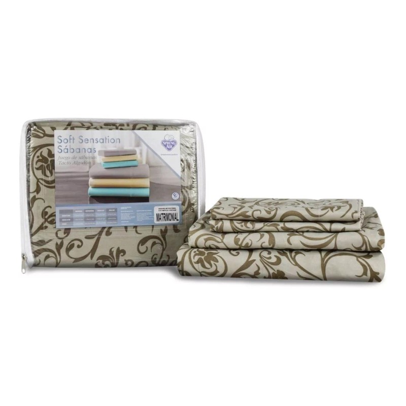 Spring Air Juego De Sabanas Microfibra Spring Air Matrimonial