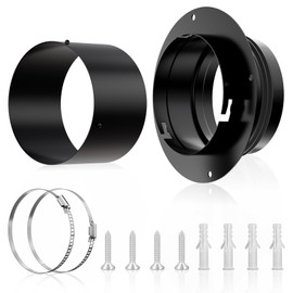 Hon&Guan Dryer Vent Connector, Metal Twist Lock Dryer Hose Vent Kit with Quick Connect & Disconnect, Dryer Vent Wall Plate Fits 4 Inch Ducting for HVAC Ventilation, with Tape