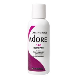 Adore Semi-Permanent Haircolor #140 Neon Pink 4 Ounce (118ml) (2 Pack)