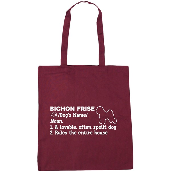 Hippowarehouse PERSONALISED Bichon Frise Definition Tote Shopping Gym Beach Bag