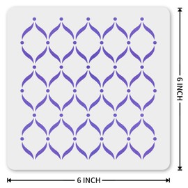 MAGJUCHE Fancy Pattern Stencil 6 Inches, Reusable Stencil for Wall Painting DIY Crafts Decor