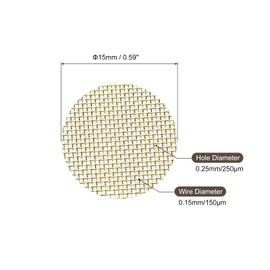 sourcing map Pipe Screen Brass Screens, 9/16 Inch(15mm) Diameter for Pipe Filter, Pack of 40