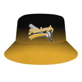 Baseball Bucket Hat City Gradient Outdoor Fisherman Hat Summer Bucket Sun Hats Sports Fans Gift for Men Women Youth