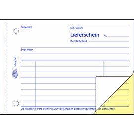 Avery Zweckform 1713 Delivery Notes for Austria DIN A6 quer – 2 x 40 Sheets, White, Yellow