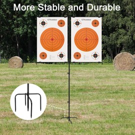 EZYoutdoor Adjustable Shooting Target Stand – Portable Practice Holder with 8 Clips, Dual Target Setup for Indoor and Outdoor Shooting Range