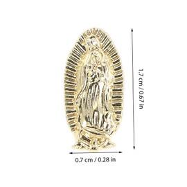 SAFIGLE 10pcs Virgin Nail Charms Embossed Lady of Guadalupe Nail Art Gems Stylish Metal Decorations and Jewelry Making for Women