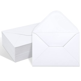 100 Pack White 4x6 Envelopes, Contour Flap A4 Envelopes for Engagement Invites, Weddings Invitation, announcements, Baby shower, Perfect for RSVP Card 120gsm, 4.5 x 6.4 Inches - 100% Recycled