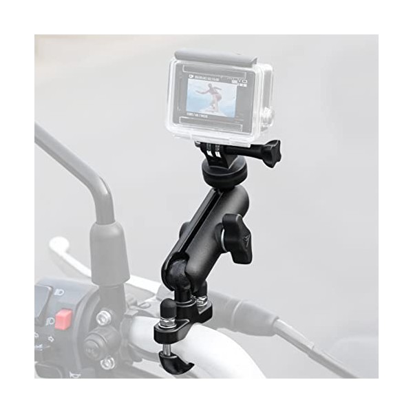 CAMOLO Motorcycle Action Camera Mount Holder, Handlebar Mount Clip for