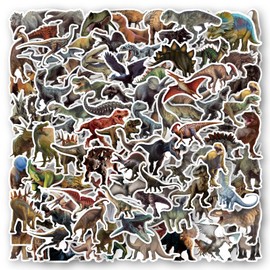 FEIXINUS 105PCS Dinosaur Realistic Sticker, Dinosaur Aesthetic Stickers for Water Bottle, Dinosaur Realistic Decals for Laptop, Dinosaur Realistic Stickers for Luggage, Skateboard, Scrapbooking