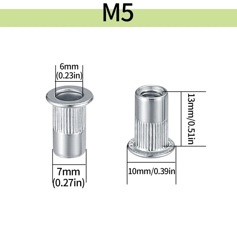 M5 Rivet Nuts Assortment Set, Blind Rivet Nuts Stainless Steel,
