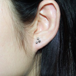 AoedeJ Star Earrings Sterling Silver Star Stud Earrings Ear Climber Earrings Ear Crawler Cuff Earrings (Style 2)