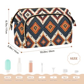 Travel Makeup Bag Cosmetic Bag Wide-open Pouch Toiletry bag Make Up Organizer Case with bottles kit for Women Seamless Graffiti