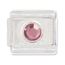 Clearly Charming October Round Birth Month Italian Charm Bracelet Link