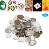 60pcs Metal Round Oval Pendant Base Tray Glass Domes Sheet