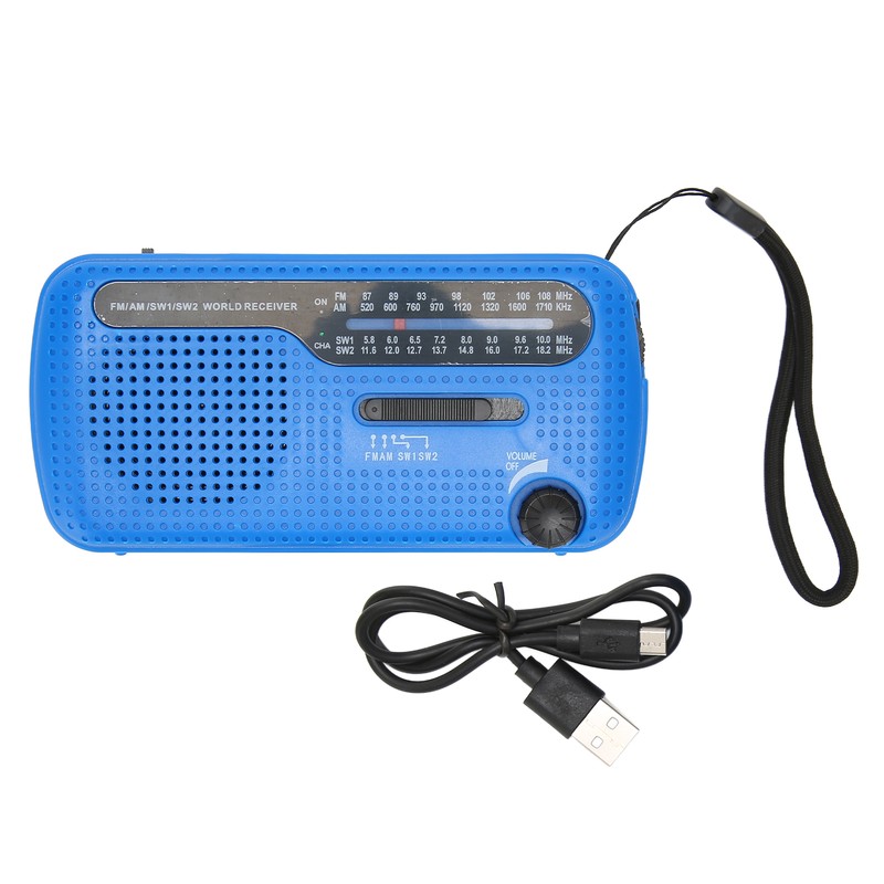 Hand Crank Solar Radio AM FM SW1 SW2 Camping LED