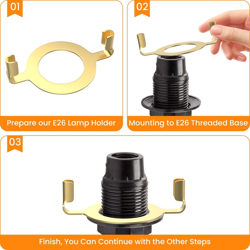 MARRTEUM E26 Lamp Harp Saddle Base Lampshade Holder 1-7/16" (36