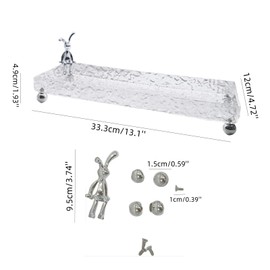 LONG XIN SERIES 1PCS 13.1 Inch Acrylic Vanity Tray Organizer Crystal Clear Rectangle Storage Tray for Jewelry Makeup Multipurpose Bathroom Countertop Desk Catchall