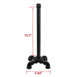 TLBTEK Stand Up Toilet Paper Holder Stand,Heavy Duty Iron Farmhouse Industrial Paper Towel Rack,Rustic Vintage Tissue Roll Pipe Holder for Bathroom, Bedroom, Kitchen (Matte Black)