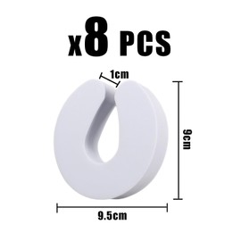 8 Pieces Finger Clamp Protectors, Safety Door Stops, Child Proof Door Locks, Clamp Protector, Foam Clamp Protector, Soft Door Finger Covers to Protect Children's Fingers, Fins (White)