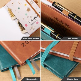 ZXHQ 2026 Diary A5 Page a Day, Jan-Dec, Tree of Life Design, Full Year Daily Planner with Monthly View, UK Holiday, Colorful Tabs, Pen Set and Fine Inner Pocket, 5.9" × 8.5"- Light Brown