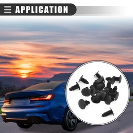 Motoforti Universal Car Rivets Bumper Door Fastener Push Clips,8mm Hole,Plastic,Black,20 Pcs