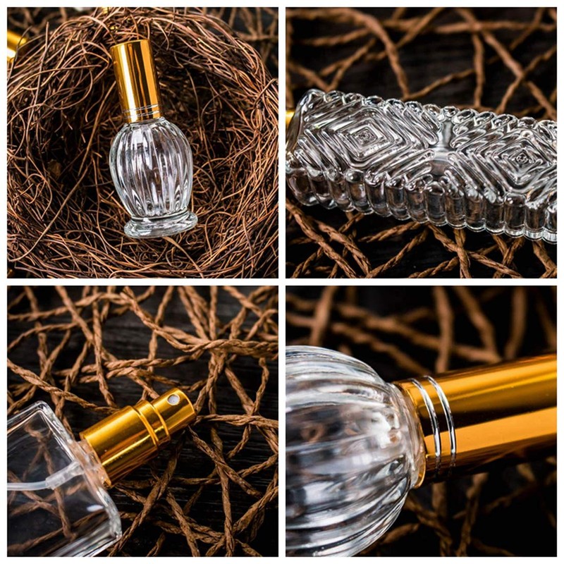 H&D HYALINE & DORA Vintage Glass Perfume Bottles Empty Refillable