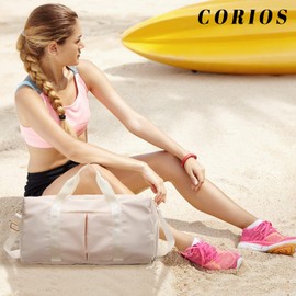 CORIOS Nylon Travel Bag, Duffle Bag, Sports Bag, Fitness Bag, Swimming Bag for Men/Women, Foldable Weekender Overnight Bag, Training Bag, Cabin Travel Bag, Hand Luggage with Shoe Compartment,