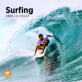 2025 Surfing Monthly Wall Calendar by Bright Day, 12 x 12 Inch Beach Waves Action Sports