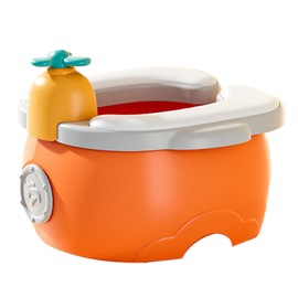 Children Folding Toilet Portable Lightweight Thickened Leakproof Toddler Training Toilet Seat for Car Camping Indoor Outdoor Orange