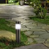 Solar Bollard Lights Outdoor - 6 Pack Stainless Steel Warm